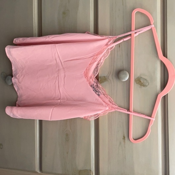 Lace/ silk pink tank - Picture 1 of 1